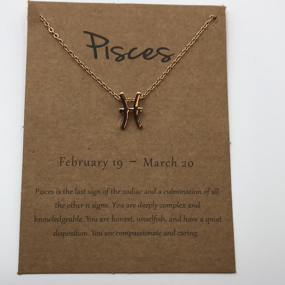 Pisces Constellation Zodiac Sign Necklace Personalized Birthday Gift - Picture 1 of 3
